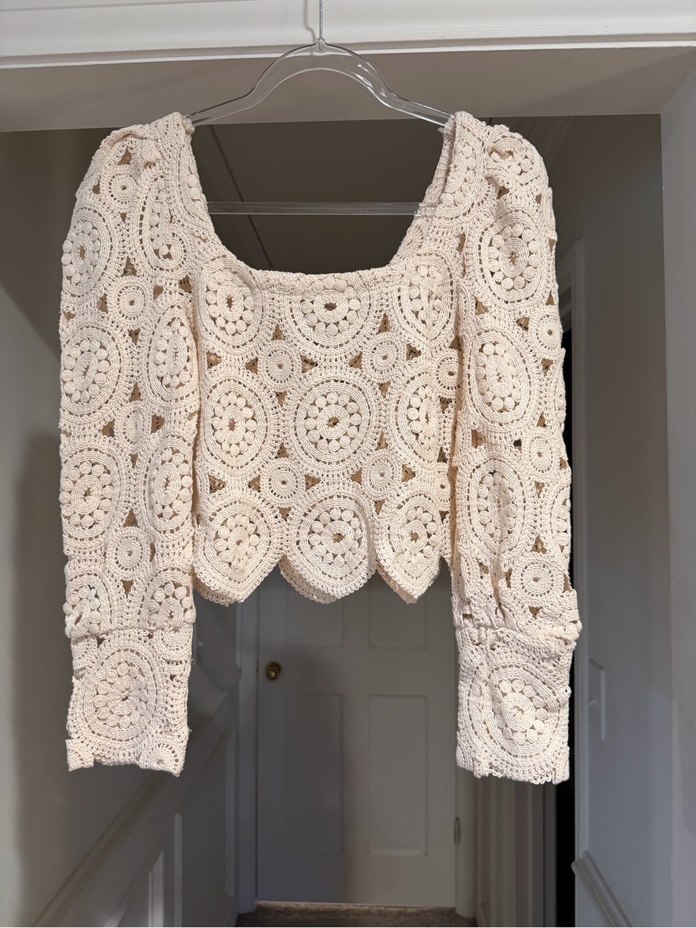 Cream Lace Crop Top